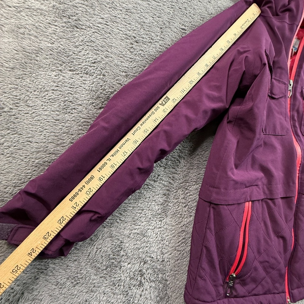 Columbia Titanium Girls M Purple Hooded Ski Rain Jacket Lined Insulated Omni - Picture 8 of 10